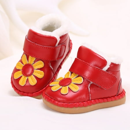 Toyella Babyfeet winter Baby Toddler shoes soft bottom leather shoes new baby girls warm winter shoes with cashmere Red 19
Toyella Babyfeet winter Baby Toddler shoes soft bottom leather shoes new baby girls warm winter shoes with cashmere Red 19