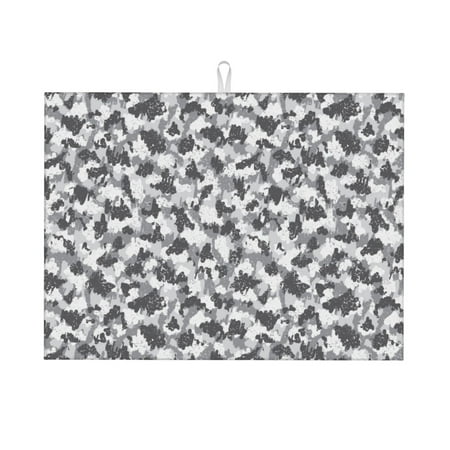 Large Dish Drying Mats for Kitchen Counter - Camouflage Grey 18x24In Anti-Slip Absorbent Microfiber Drying Mat for Kitchen Counter Mat Dish Rack Mat with Hanging Loop
Large Dish Drying Mats for Kitchen Counter - Camouflage Grey 18x24In Anti-Slip Absorbent Microfiber Drying Mat for Kitchen Counter Mat Dish Rack Mat with Hanging Loop