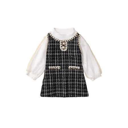 elfinBE Baby Girl Child Toddler Long Sleeve Plaid Elegant Fake Two-piece Small Fragrant Dress 12-24M 2-5T
elfinBE Baby Girl Child Toddler Long Sleeve Plaid Elegant Fake Two-piece Small Fragrant Dress 12-24M 2-5T