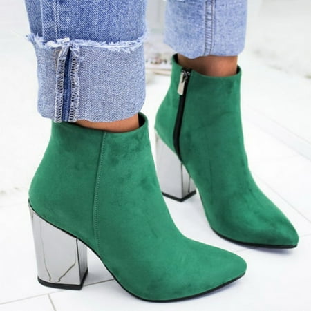 Doublelift Women High Heel Flock Solid Ankle Boots Pointed Toe Zipper Casual Slipper Shoes
Doublelift Women High Heel Flock Solid Ankle Boots Pointed Toe Zipper Casual Slipper Shoes