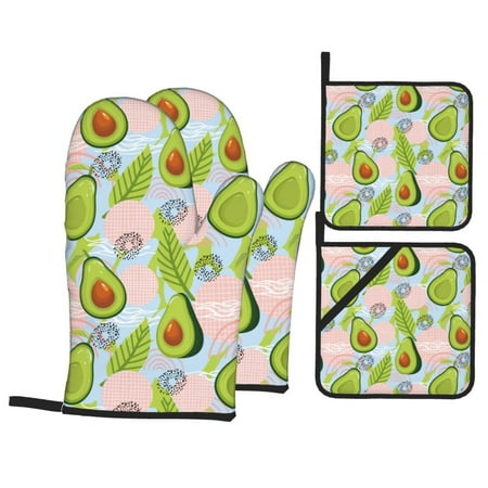 Oven Mitts and Pot Holders Sets 4 pcs Funny Avocado Green Leaves Non-Slip Oven Gloves Potholders Soft Quilted Lining Heat Resistant Gloves Hot Pads for Kitchen Cooking Baking
Oven Mitts and Pot Holders Sets 4 pcs Funny Avocado Green Leaves Non-Slip Oven Gloves Potholders Soft Quilted Lining Heat Resistant Gloves Hot Pads for Kitchen Cooking Baking