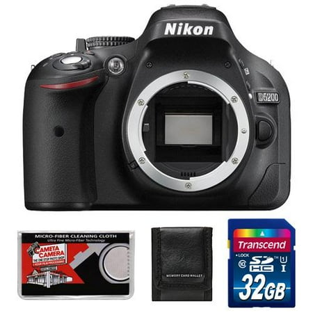 Nikon D5200 Digital SLR Camera Body (Black) - Factory Refurbished with 32GB Card + Accessory Kit