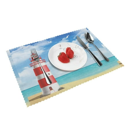 Home Beach Realistic Illustration Lighthouse Placemats Set Of 4 Washable Wipeable Place Mats Place Mats For Festival Parties Family Dinner (12 X 18inch)
Home Beach Realistic Illustration Lighthouse Placemats Set Of 4 Washable Wipeable Place Mats Place Mats For Festival Parties Family Dinner (12 X 18inch)