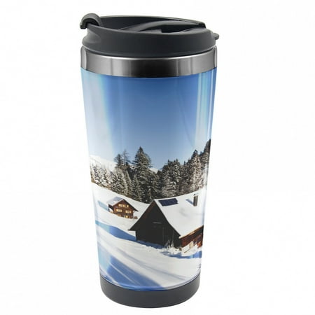 Winter Travel Mug Log Cabins in Mountains Steel Thermal Cup 16 oz by Ambesonne
Winter Travel Mug Log Cabins in Mountains Steel Thermal Cup 16 oz by Ambesonne