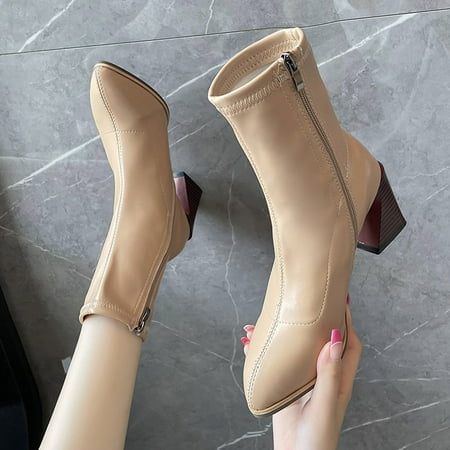 Sehao womens flat dress shoes Wommen Boots Fashion Comfortable Pointed Toe Thick Heel Side Zipper Solid Color Autumn And Winter Artificial leather womens winter shoes
Sehao womens flat dress shoes Wommen Boots Fashion Comfortable Pointed Toe Thick Heel Side Zipper Solid Color Autumn And Winter Artificial leather womens winter shoes