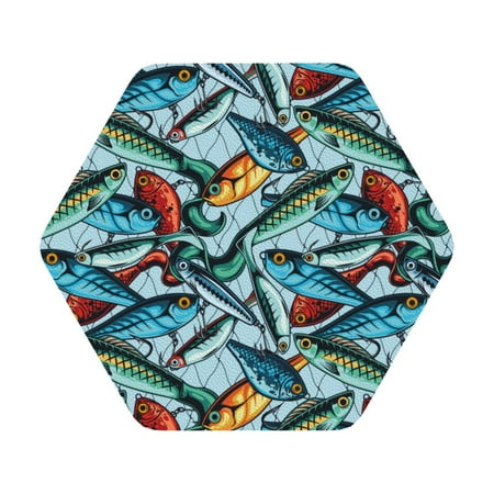 Lukts Colorful Fishing Baits Leather Drinks Coasters Set of 6 Suitable or Drinks Furniture Protection and Easy Clean up
Lukts Colorful Fishing Baits Leather Drinks Coasters Set of 6 Suitable or Drinks Furniture Protection and Easy Clean up