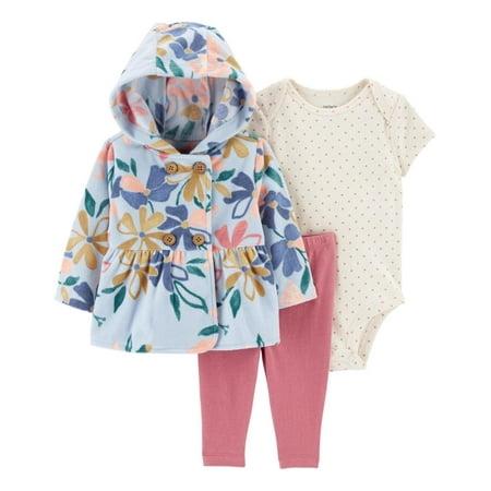 Carters Girls 0-24 Months 3-Piece Floral Little Jacket Set(Blue 18 Months)