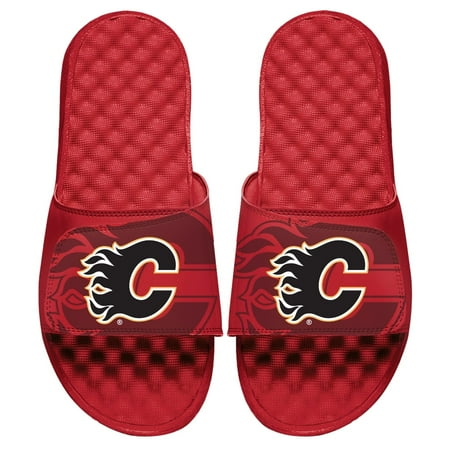 Men s ISlide Red Calgary Flames OT Slide Sandals