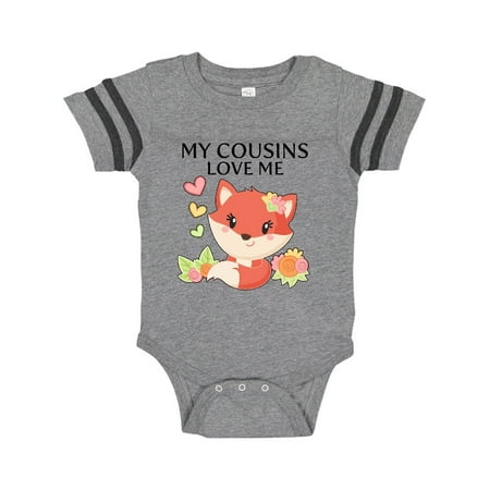 Inktastic My Cousins Love Me- little fox Gift Baby Boy or Baby Girl Bodysuit