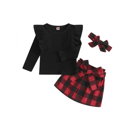 Bagilaanoe 3Pcs Baby Girls Fall Clothing Sets Skirt Set Toddler Long Sleeve Ribbed Tops + Plaid Skirt + Headband 6M 12M 2T 3T 4T 5T Kids Casual Outfits
Bagilaanoe 3Pcs Baby Girls Fall Clothing Sets Skirt Set Toddler Long Sleeve Ribbed Tops + Plaid Skirt + Headband 6M 12M 2T 3T 4T 5T Kids Casual Outfits