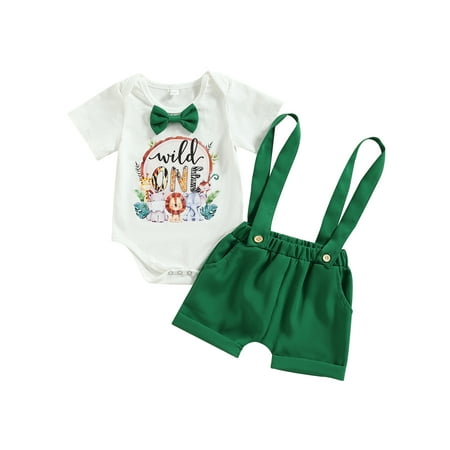 Sunisery Infant Toddler Baby Boy Birthday Outfit Wild One Short Sleeve Romper Bowtie Bodysuit Suspender Shorts 2Pcs Clothes Set
Sunisery Infant Toddler Baby Boy Birthday Outfit Wild One Short Sleeve Romper Bowtie Bodysuit Suspender Shorts 2Pcs Clothes Set