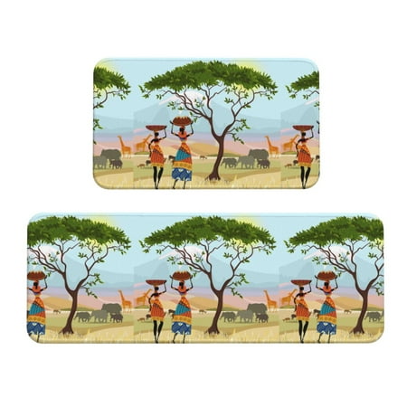 Salelf African Women in Mountain Landscape Kitchen Mats 2PCS Cushioned Kitchen Rugs for Floor Anti-Fatigue Mat Waterproof Rug for Kitchen Office Sink Laundry
Salelf African Women in Mountain Landscape Kitchen Mats 2PCS Cushioned Kitchen Rugs for Floor Anti-Fatigue Mat Waterproof Rug for Kitchen Office Sink Laundry