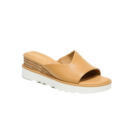 Franco Sarto Womens Chazz Leather Slip On Slide Sandals