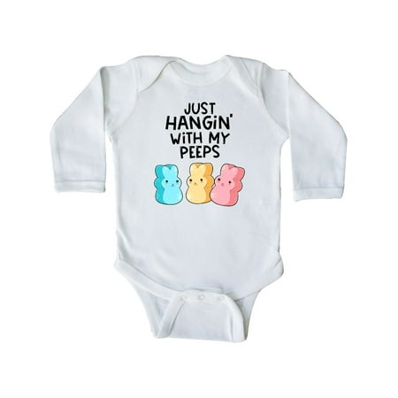 Inktastic Easter Just Hangin with My Peeps! Gift Baby Boy or Baby Girl Long Sleeve Bodysuit