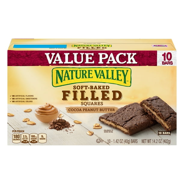 Nature Valley Soft Baked Filled Squares Cocoa Peanut Butter , 14.2 oz
