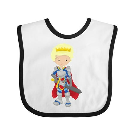 Inktastic Prince King Knight Sword Crown Blond Hair Gift Baby Boy Bib