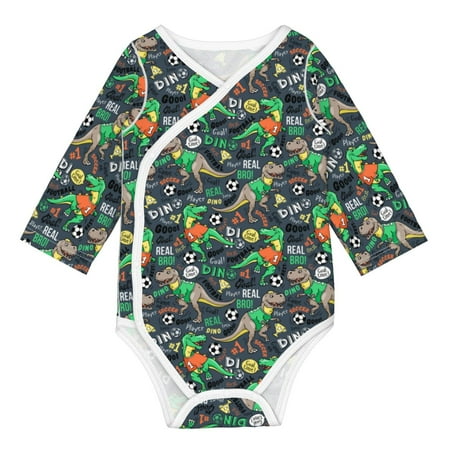 Matuu Dinosaur Plays Soccer for Baby Long-Sleeve Bodysuit Soft Cotton Comfortable and Breathable Perfect for Newborns and Infants 
Matuu Dinosaur Plays Soccer for Baby Long-Sleeve Bodysuit Soft Cotton Comfortable and Breathable Perfect for Newborns and Infants