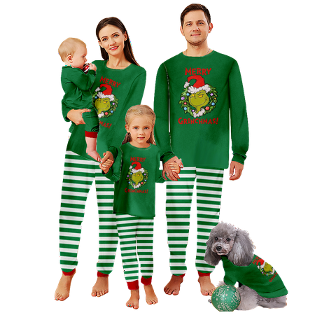FUNIER Matching Family Christmas Pajamas Set The Grinch Stripe Printed Baby-Kids-Adult-Pet Size 2 Pieces Top and Pants Bodysuits Xmas Pjs Set
FUNIER Matching Family Christmas Pajamas Set The Grinch Stripe Printed Baby-Kids-Adult-Pet Size 2 Pieces Top and Pants Bodysuits Xmas Pjs Set