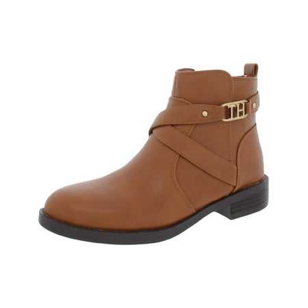 Tommy Hilfiger Womens Radia Faux Leather Strappy Ankle Boots