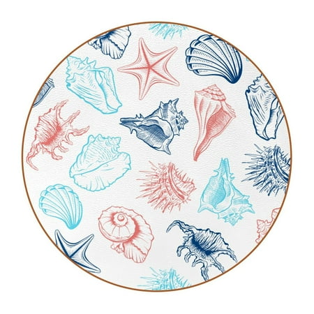 OWNTA Colorful Hand Drawn Shell Pattern Premium Microfiber Leather Round Coasters (6PCS) - 11x11 cm/4.3x4.3 in - Durable & Stylish Cup Mat Set
OWNTA Colorful Hand Drawn Shell Pattern Premium Microfiber Leather Round Coasters (6PCS) - 11x11 cm/4.3x4.3 in - Durable & Stylish Cup Mat Set