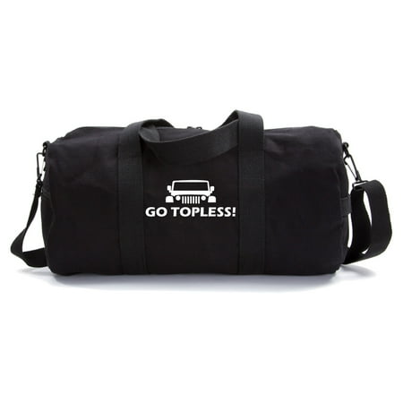Go Topless Jeep Offroad Sport & Travel Army Heavyweight Cotton Canvas Duffel Bag