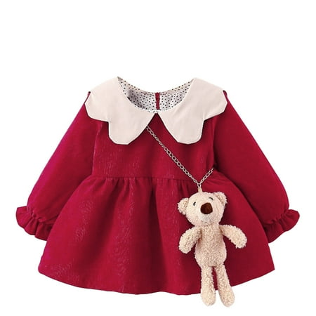 QWERTYU Newborn Infant Baby Girl Long Sleeve Fall Winter Sundress Dress with Bag Dresses 0-24M Red 80/S
QWERTYU Newborn Infant Baby Girl Long Sleeve Fall Winter Sundress Dress with Bag Dresses 0-24M Red 80/S