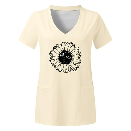 TAIAOJING Scrubs for Women Plus Size Top V Neck Short Sleeved Pockets Prints T Shirt
TAIAOJING Scrubs for Women Plus Size Top V Neck Short Sleeved Pockets Prints T Shirt