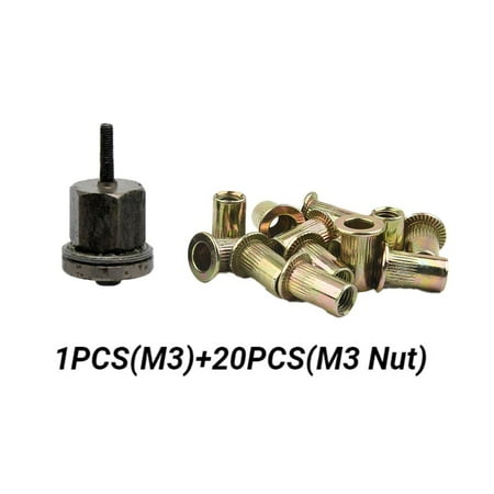 21Pcs Hand Rivet Nut Head Nut set M3-M12 For Hand Rivet Tool Belt with 20pcs Nut