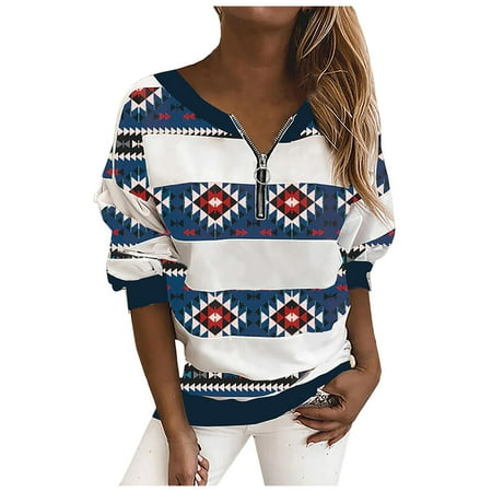 Women Striped Print Stitching Zip Long Sleeve Blouse Pullover Plus Size Loose Fit Sweatshirt Pullover
Women Striped Print Stitching Zip Long Sleeve Blouse Pullover Plus Size Loose Fit Sweatshirt Pullover
