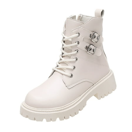SEMIMAY Fashion Women Artificial Leather Solid Color Autumn Thick Sole Square Heels Buckle Strap Short Booties Round Toe Shoes White
SEMIMAY Fashion Women Artificial Leather Solid Color Autumn Thick Sole Square Heels Buckle Strap Short Booties Round Toe Shoes White