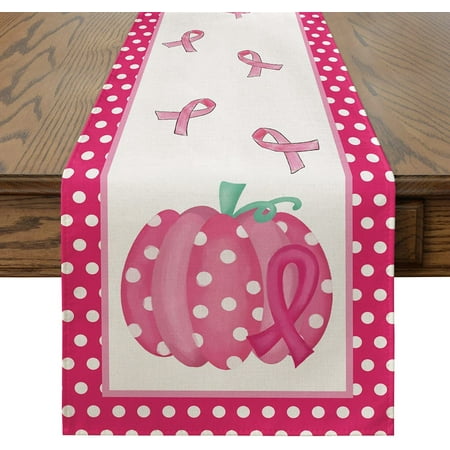 HYXIZ Pink Ribbon Polka Dot Pumpkin Breast Cancer Awareness Table Runner Love Courage Inspiring Kitchen Dining Table Decoration for Indoor Outdoor Home Party Decor 13 x 72 Inch
HYXIZ Pink Ribbon Polka Dot Pumpkin Breast Cancer Awareness Table Runner Love Courage Inspiring Kitchen Dining Table Decoration for Indoor Outdoor Home Party Decor 13 x 72 Inch