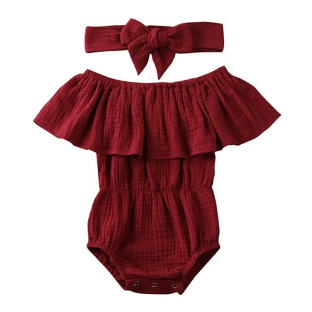 ZIYIXIN Newborn Baby Girls Clothes Ruffle Off Shoulder Romper One-Piece Bodysuits Jumpsuit Headband Summer Oufits Red 18-24 Months
ZIYIXIN Newborn Baby Girls Clothes Ruffle Off Shoulder Romper One-Piece Bodysuits Jumpsuit Headband Summer Oufits Red 18-24 Months