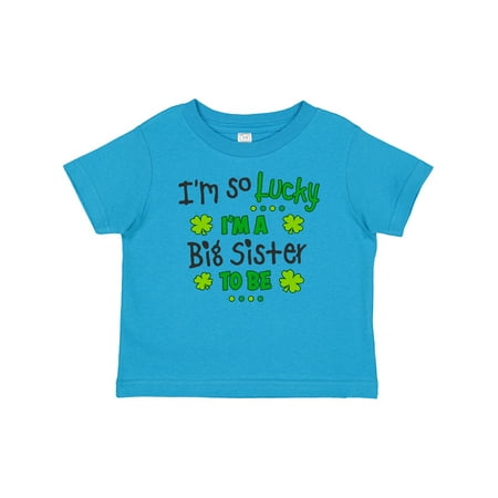 Inktastic I m So Lucky I m a Big Sister to Be Gift Baby Girl T-Shirt