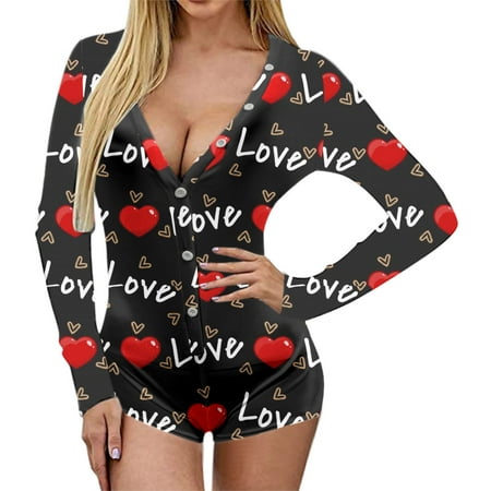 Mackneog Women s Valentine s Day Printed Long Sleeve Pajama Jumpsuit Leotard Jumpsuit Summer Gift
Mackneog Women s Valentine s Day Printed Long Sleeve Pajama Jumpsuit Leotard Jumpsuit Summer Gift