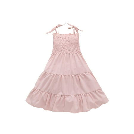 Suanret Toddler Kids Girl Solid Color Dress Lacing Spaghetti Strap Pleated Summer A-line Skirt Pink 4-5 Years
Suanret Toddler Kids Girl Solid Color Dress Lacing Spaghetti Strap Pleated Summer A-line Skirt Pink 4-5 Years