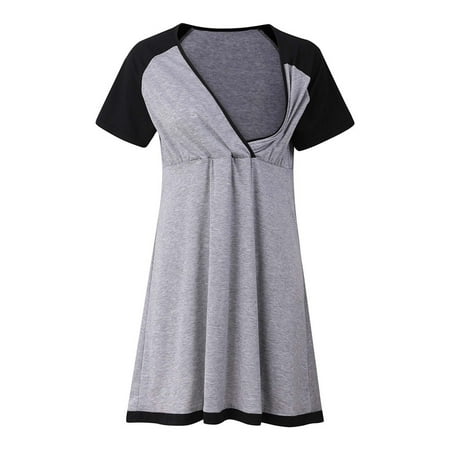 Kukoosong Maternity Dress Casual for Photography Nursing Dress for Breastfeeding Summer Pregnant Women Clothes Short-sleeved Irregular Maternity Dress With Waist Gray XL
Kukoosong Maternity Dress Casual for Photography Nursing Dress for Breastfeeding Summer Pregnant Women Clothes Short-sleeved Irregular Maternity Dress With Waist Gray XL