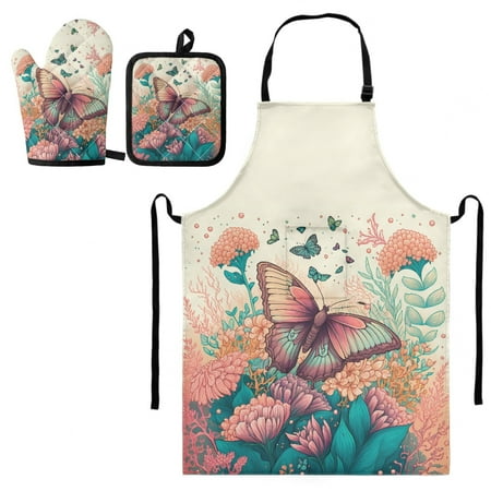 ZOCAVIA Butterfly Print Oven Gloves Pot Holders and Apron Set Kitchen Cooking Accessories 3-piece Set Suitable for Outdoor Barbecue
ZOCAVIA Butterfly Print Oven Gloves Pot Holders and Apron Set Kitchen Cooking Accessories 3-piece Set Suitable for Outdoor Barbecue