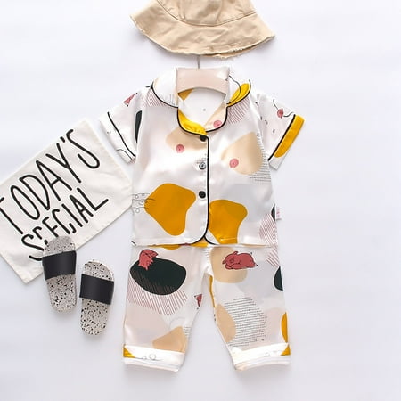MANHUJI Toddler Kids Baby Boys Girls Satin Short Sleeve Cartoon Button Down Shirt Tops + Long Pants Silk Pajamas Sleepwear Outfits Loungewear Set Girls Clothes Size 8 (Beige 90)
MANHUJI Toddler Kids Baby Boys Girls Satin Short Sleeve Cartoon Button Down Shirt Tops + Long Pants Silk Pajamas Sleepwear Outfits Loungewear Set Girls Clothes Size 8 (Beige 90)