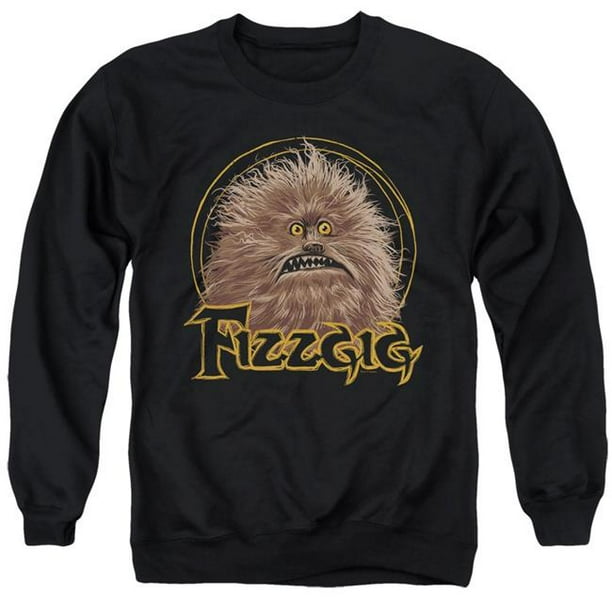Trevco Sportswear DKC137-AS-2 Dark Crystal & Fizzgig Adult Crewneck Sweatshirt, Black - Medium