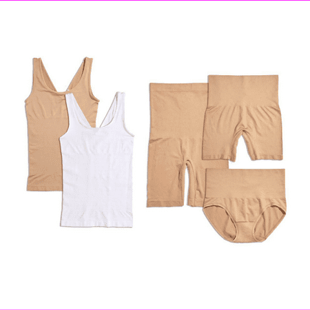 Yummie Seamless Wardrobe Essentials 5-piece in White/Almond 1X/2X (607701)