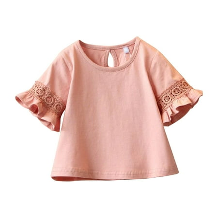 Toddler Girls T Shirts Lace Half Sleeve Round Neck Loose Blouse Summer Solid Color Casual Girl Tops
Toddler Girls T Shirts Lace Half Sleeve Round Neck Loose Blouse Summer Solid Color Casual Girl Tops