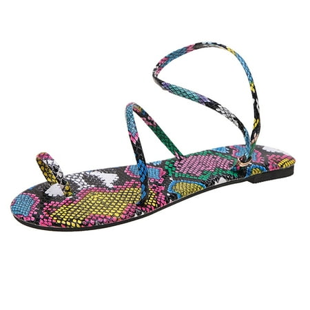 Fashion Women s Spring And Summer Beach Flat Strap Sandals Snake Print Slippers Pu sandals for Women Blue
Fashion Women s Spring And Summer Beach Flat Strap Sandals Snake Print Slippers Pu sandals for Women Blue