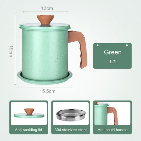 Oil Strainer Pot Grease Can Stainless Steel Oil Storage Can Container with Fine Mesh Strainer Dust-proof lid Non-slip
Oil Strainer Pot Grease Can Stainless Steel Oil Storage Can Container with Fine Mesh Strainer Dust-proof lid Non-slip