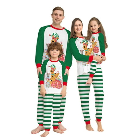 EYIIYE Christmas Family Pajamas Matching Set Dog Print Long-Sleeve Tops Striped Pants Holiday Sleepwear Set for Adult Kid Baby Dog
EYIIYE Christmas Family Pajamas Matching Set Dog Print Long-Sleeve Tops Striped Pants Holiday Sleepwear Set for Adult Kid Baby Dog