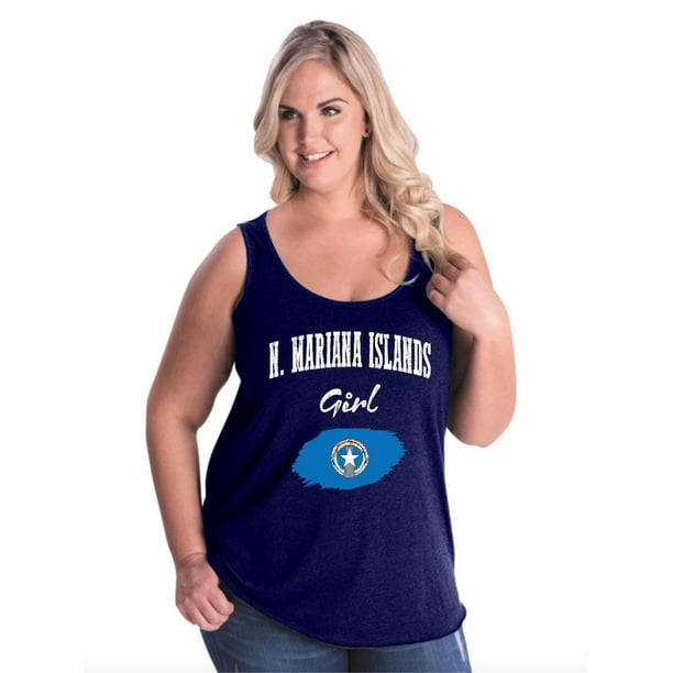 N. Mariana Islands Girl Women Curvy Plus Size Tank Tops