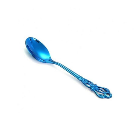 Clearance! 1Pcs Stainless Steel Spoons forks Retro Ice Cream Spoons Tea Coffee Mixing Spoon Teaspoons Fruit fork Kitchen Tableware