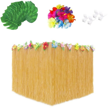 41PCS Party Decorations with 275CM Hawaiian Luau Grass Table Skirt Tropical Palm Leaves Tropical Flowers-YELLOW
41PCS Party Decorations with 275CM Hawaiian Luau Grass Table Skirt Tropical Palm Leaves Tropical Flowers-YELLOW