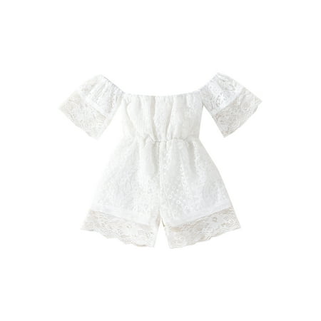 Sunisery Toddler Baby Girls Summer Lace Romper Off Shoulder Short Sleeve White Lace Jumpsuit Shorts Clothes White 6-7 Years
Sunisery Toddler Baby Girls Summer Lace Romper Off Shoulder Short Sleeve White Lace Jumpsuit Shorts Clothes White 6-7 Years