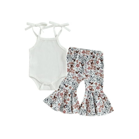 aturustex 0M 6M 12M 18M 24M Infant Baby Girl 2Pcs Spring Outfits Sleeveless Tie Shoulder Romper + Floral Flare Pants Set
aturustex 0M 6M 12M 18M 24M Infant Baby Girl 2Pcs Spring Outfits Sleeveless Tie Shoulder Romper + Floral Flare Pants Set