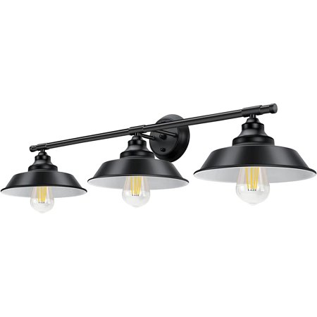 Farmhouse 3-Lights Vanity Wall Sconces Lighting Industrial Metal Black Bathroom Wall Light Fixtures 1 Pack
Farmhouse 3-Lights Vanity Wall Sconces Lighting Industrial Metal Black Bathroom Wall Light Fixtures 1 Pack